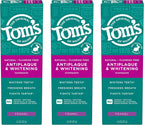 Tom’s of Maine Antiplaque and Whitening Toothpaste, Fluoride Free, Fennel, 3 Pack, 4.5 Oz