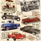 IHR Ideal Home Range Cocktail Napkins Disposable 3-Ply Paper Party Napkin Pack, 5" x 5", Classic Cars, 20-Count