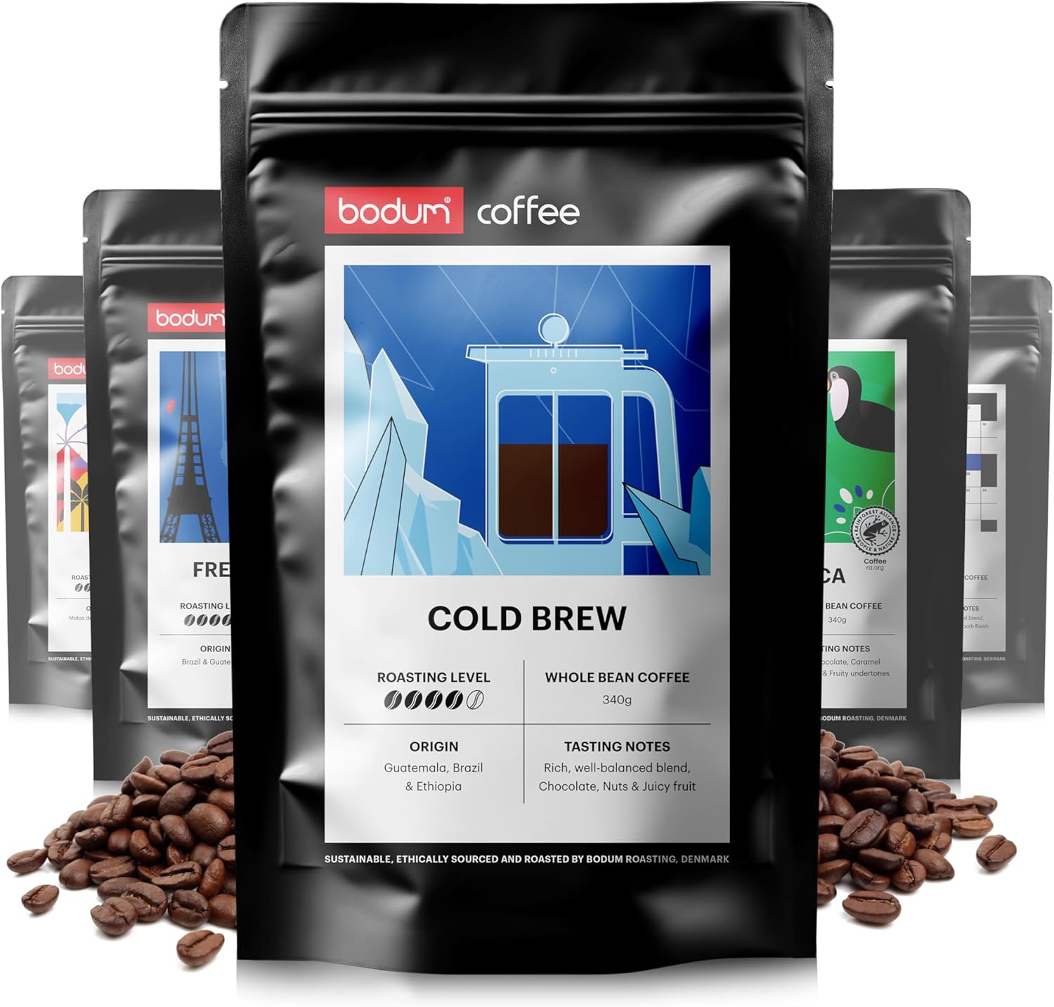 Bodum Roasting Cold Brew Coffee, Whole Bean, 12oz (340g) - Roasted in Denmark