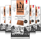 Milkboy Swiss Chocolates Almond Chocolate Bars - Premium Swiss Alpine Milk Chocolate with Almonds - All Natural, Gluten-Free, Non-GMO - Made in Switzerland, Kosher - 3 oz, Pack 5