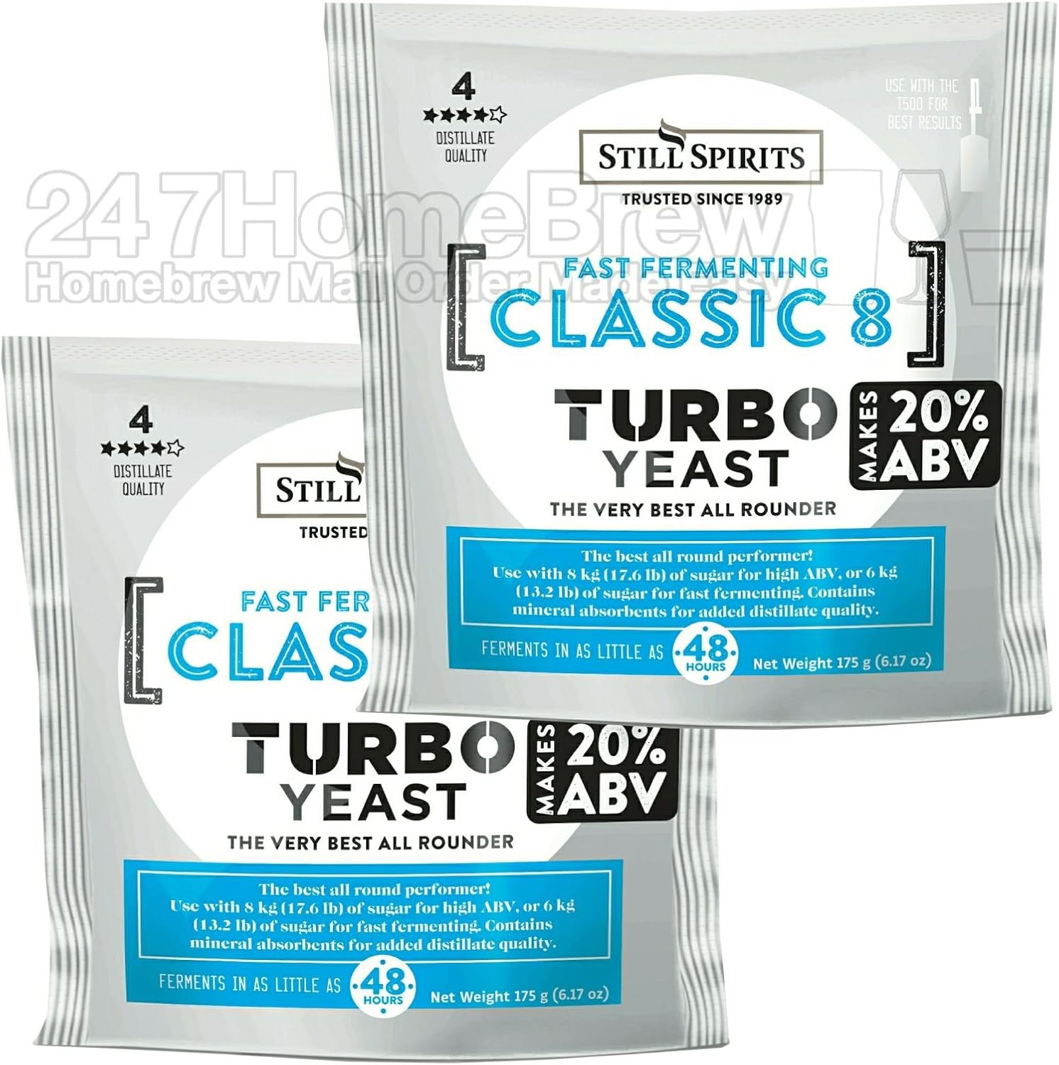 2x Still Spirits Classic 8 Urea Turbo Yeast (US/UK/CAN Only) 20% ABV