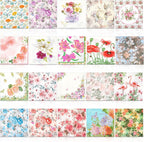 Crtiin 20 Pack Decoupage Napkins Floral Napkins Flower Cocktail Paper Decorative Toilet for Valentine's Day Birthday Party Beautiful Gorgeous, 20 Styles Each 6.5 Inches(Style 3)
