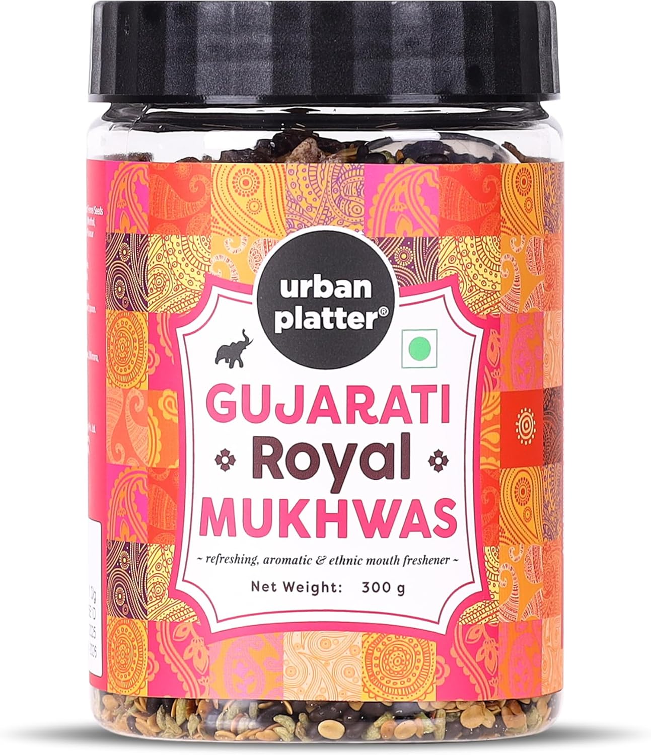 Urban Platter Gujarati Royal Mukhwas | 10.58 Oz (300g) | Traditional Indian Mouth Freshener | Sweet & Refreshing Fennel Mix | Digestive After-Meal Refresher | All-Natural, Vegan, Aromatic