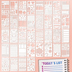 36 Pcs Journal Stencils, Planner Stencils for Journaling Scrapbook Notebook Diary, Scrapbooking Supplie Washable Durable