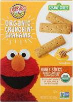 Earth's Best Organic Sesame Street Toddler Crunchin' Grahams, Honey Sticks, 5.3 oz. Box
