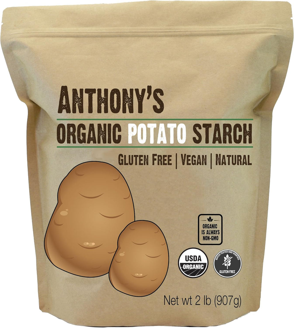 Anthony's Organic Potato Starch, Unmodified, 2 lb, Gluten Free & Non GMO, Resistant Starch