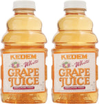 Kedem White Grape Juice, 32oz (2 Pack) | 100% Juice, No Sugar Added | Kosher for Passover