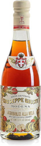 Giuseppe Giusti Apple Sweet and Sour Condiment – Made With Balsamic Vinegar of Modena, Elevate Salads, Pasta, Desserts, and Craft Cocktails – 8.45 fl oz (250 ml) - Pack of 1