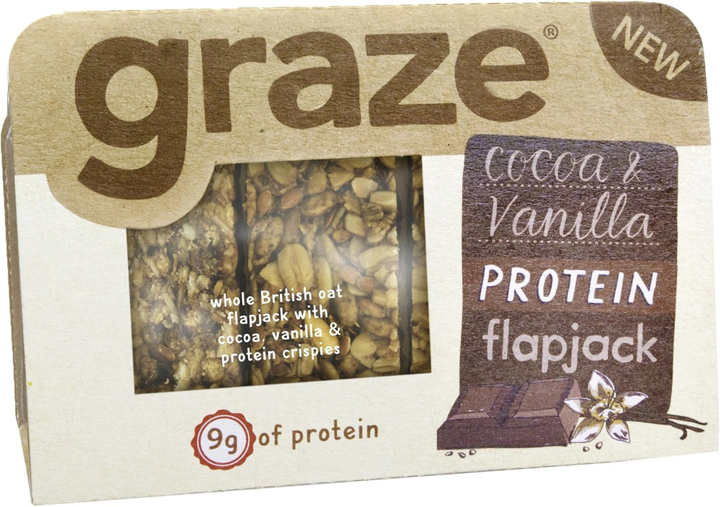 Graze Cocoa And Vanilla Protein Flapjack 54 g (Pack of 9)