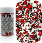 Dynastang Red & White & Black Sprinkles Mixed Style Edible Cake Decorations Cupcake Toppers Cookie Perfect for Cakes, Cupcakes, Desserts Toppings 3OZ