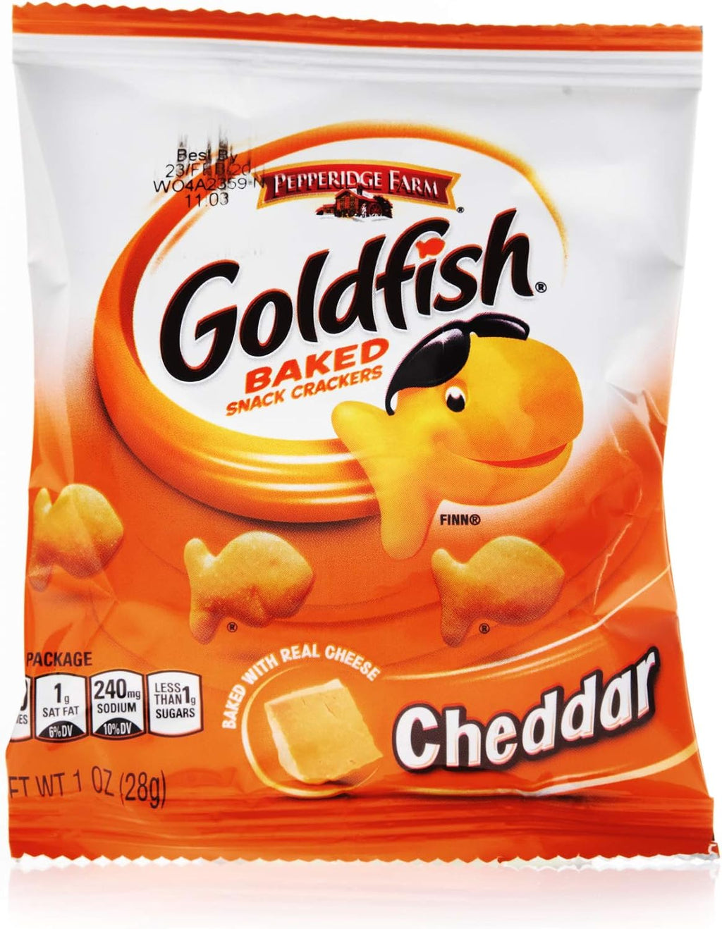 Pepperidge Farm Goldfish Baked Snack Crackers, Cheddar Cheese, 1 Ounce, Pack of 60