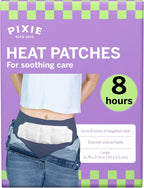 Pixie Large Period Cramps Menstrual Pain Relief Heat Patches for Feminine Care - Lower Abdominal & Back Ache Therapy - Up to 8 Hours - 3 Count Discreet Disposable Heat Pads