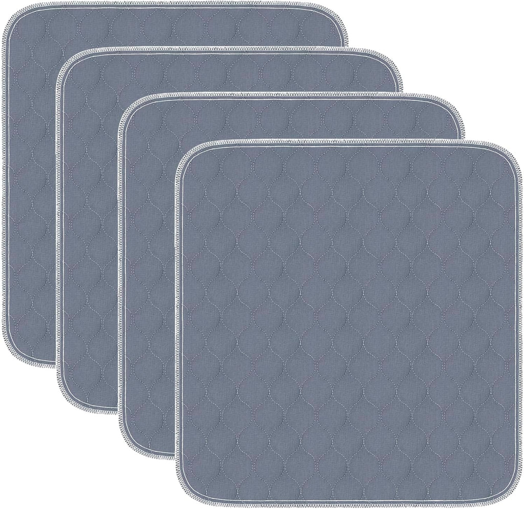Waterproof Chair Pads for Incontinence Absorbent Seat Protector Pads for Adults Chucks Pads Washable Chair Protector Pads for Chairs Bed Adults, Elderly, Kids & Pets Gray 21"X22"4 Pack