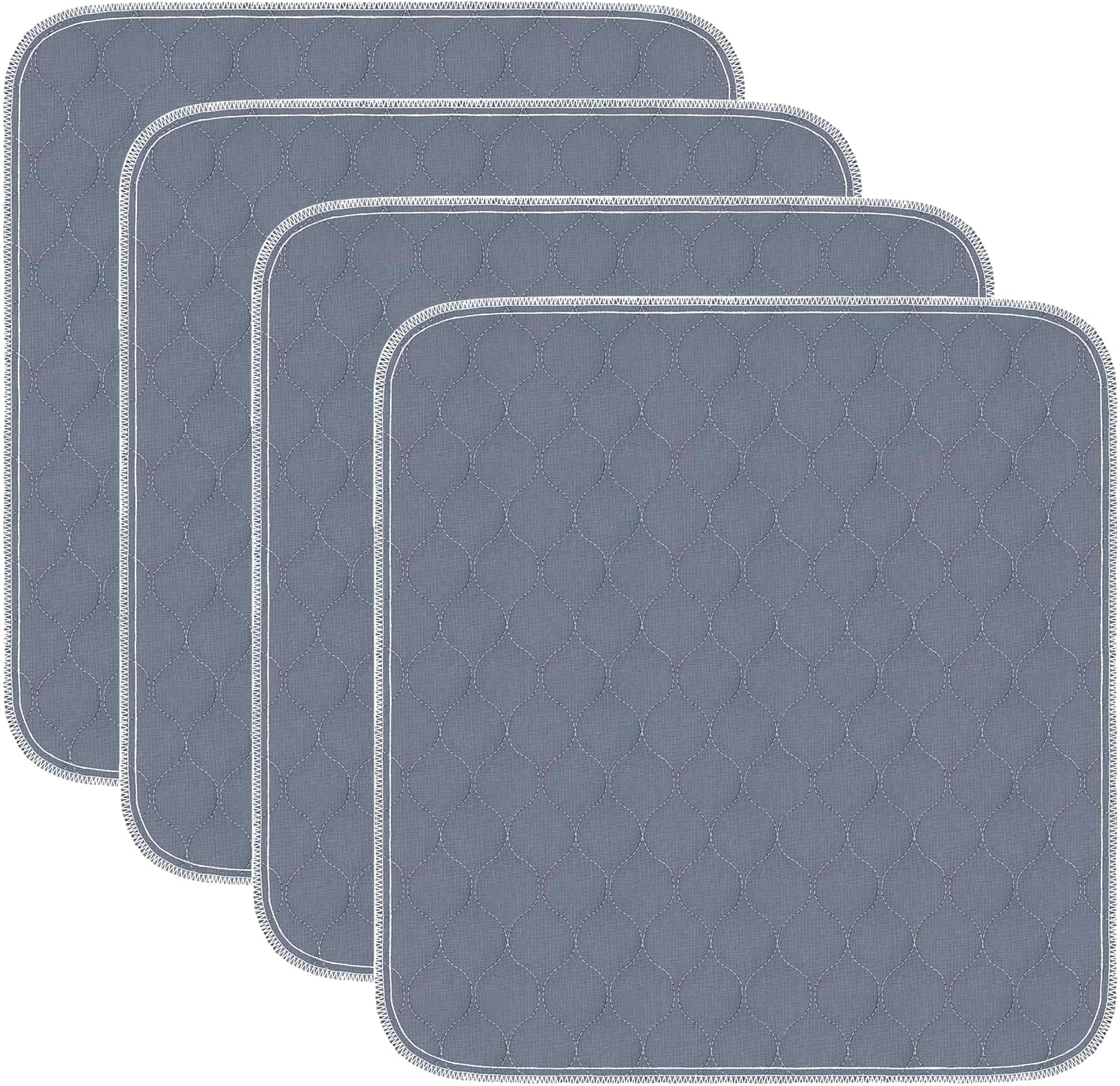 Waterproof Chair Pads for Incontinence Absorbent Seat Protector Pads for Adults Chucks Pads Washable Chair Protector Pads for Chairs Bed Adults, Elderly, Kids & Pets Gray 21"X22"4 Pack
