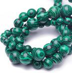 10mm Natural Stone Beads for Jewelry Making,Green Malachite Polished Smooth Round Gemstone Beads for Bracelet Necklace 15 Inch