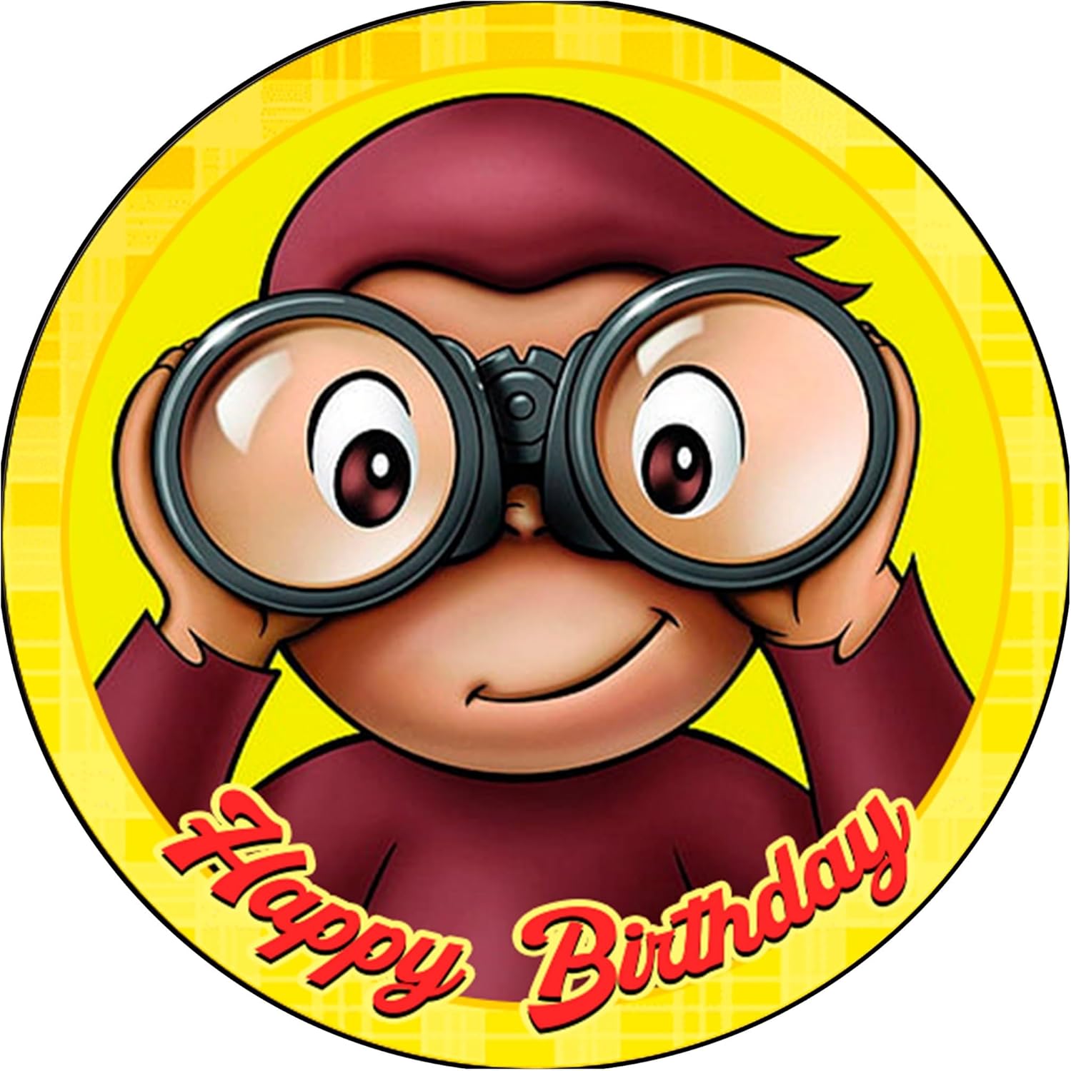 7.5 Inch Edible Cake Toppers – Curious Monkey Themed Birthday Party Collection of Edible Cake Decorations