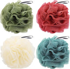 4 Pack Bath Sponge, Bath Shower Loofahs Mesh Pouf Sponge Body Scrubber Exfoliator Scrubber - 50g/Piece