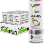 CELSIUS Fizz Free Dragon Fruit Lime, Sugar Free Energy Drink, 12 Fl Oz (Pack of 12)