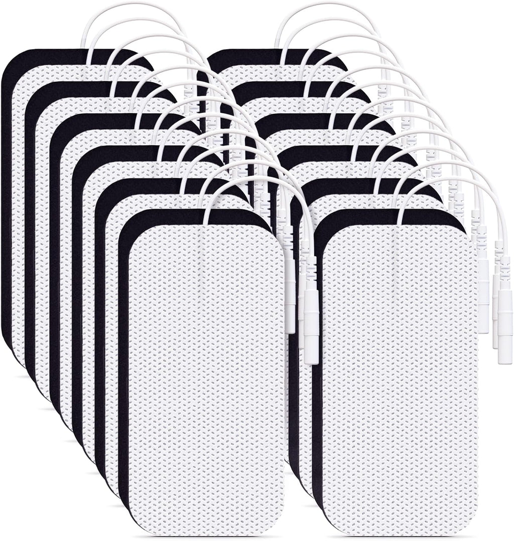 AUVON TENS Unit Electrode Pads 2"x4" 24 Pcs Value Pack, Reusable Latex-Free TENS Unit Pads with Upgraded Self-Stick Performance, Rectangular Replacement Pads for TENS 7000, Etekcity TENS EMS Machine