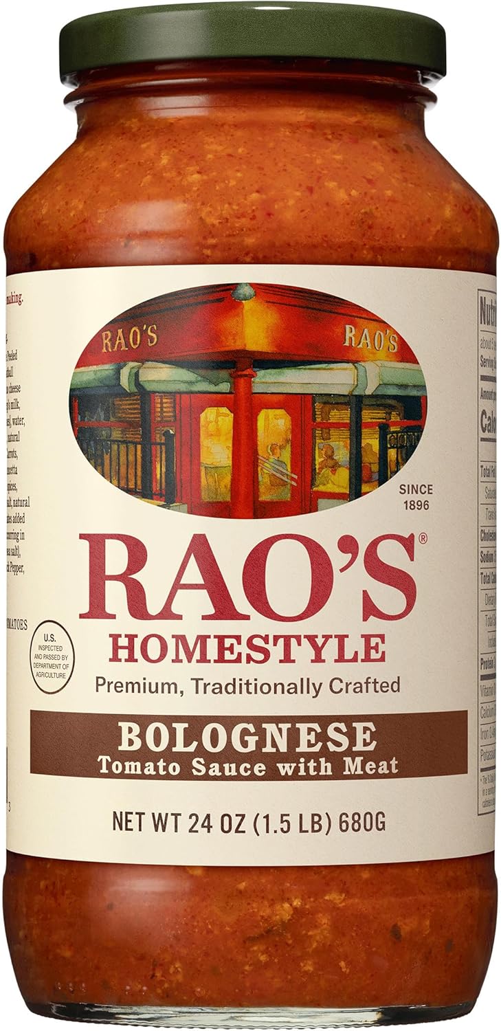 Rao's Homemade Bolognese Sauce 24 oz, Tomato Sauce, All Purpose, Keto Friendly Pasta Sauce, Premium Quality Tomatoes from Italy, Beef, Pork & Pancetta