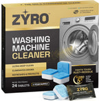 Washing Machine Cleaner Tablets | 24 Pack | Ultra Deep Clean | Eliminates Odors | Washer Cleaner Tablets for HE Front Loader & Top Load Washer | Compatible with All Machines | 1 Year Supply | Zyro