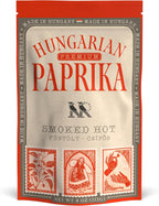 Premium SMOKED HOT Hungarian Paprika Powder (4 oz) - Non-GMO - Vibrant Deep Red Color - Origin: Szeged Region, Hungary - Authentic Seasoning Spice in Resealable Bag by MEROPS