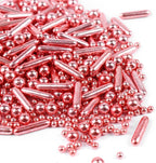 Rose Gold Sprinkles for Cake Decorating, Valentine Sprinkles, Rose Pearl Sugar Cupcake, Cookies, Ice Cream Toppings, 3.5 Ounces Cake Decorationss Baking, Perfect for Wedding, New Year’S Eve, Christmas Party