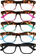 CessBlu Ladies Reading Glasses 5 Pairs Fashion Reader Eyeglasses for Women Reading