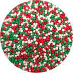 NCS Christmas Red, Green and White Edible Non Pareils Sprinkles, 8 ounces