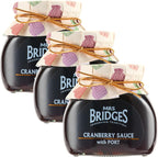 Mrs Bridges Cranberry Sauce with Port, Made in Scotland, 8oz Jar (Pack of 3)