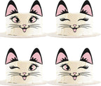 Rsstarxi 20 Pack Cat Cake Topper Cute Meow Cat Ears Eyelashes Cake Pick Set for Cat Themed Baby Shower Birthday Party Cake Decorations Supplies