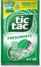 Tic Tac Freshmints, Bulk Bag with 100 Mini Packs (4 Mints each), Share-Size, On-the-Go Mints, 6.7 oz