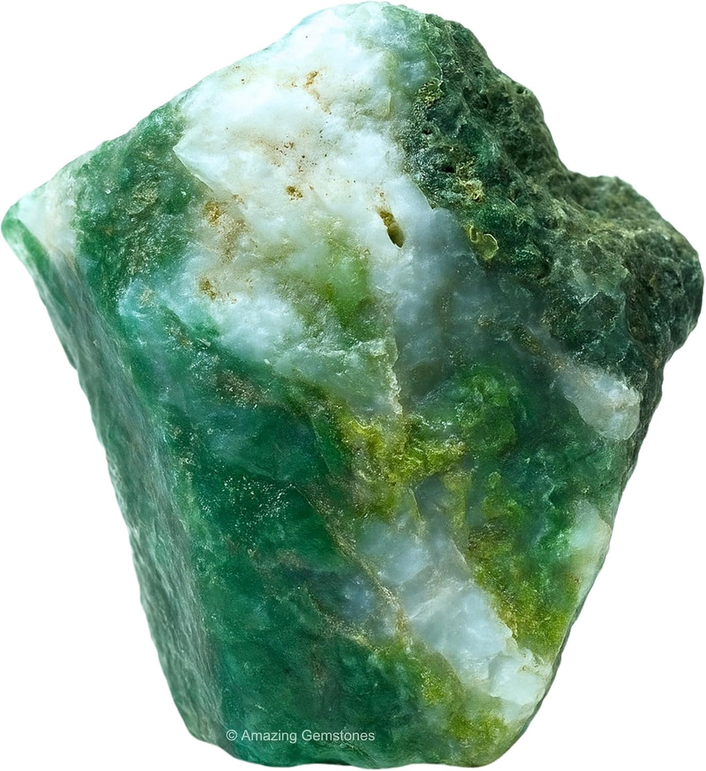 Amazing Gemstone Moss Agate Raw Crystals and Healing Stones, Natural Rocks for Tumbling and DIY Raw Stones and Crystals (1 Piece)