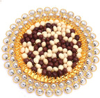 Ghasitaram Gifts Diwali Gifts Chocolate Hamper- Golden Crystal Nutties Thali