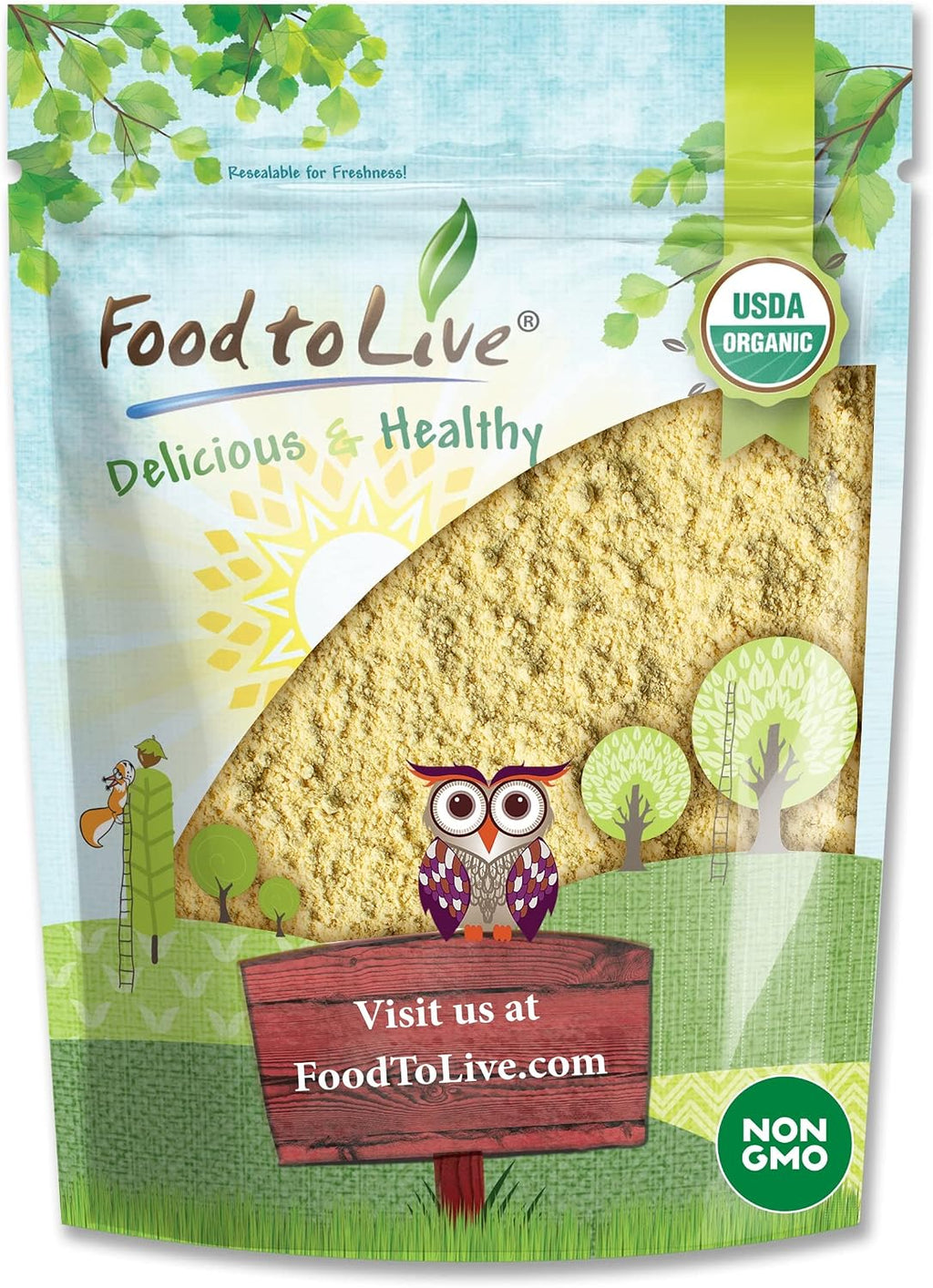 Food to Live Organic Garbanzo Bean Flour, 1 Pound - Non-GMO Chickpea Flour, Stone Ground, Kosher, Vegan, Bulk, High in Protein and Fiber, Product of the USA