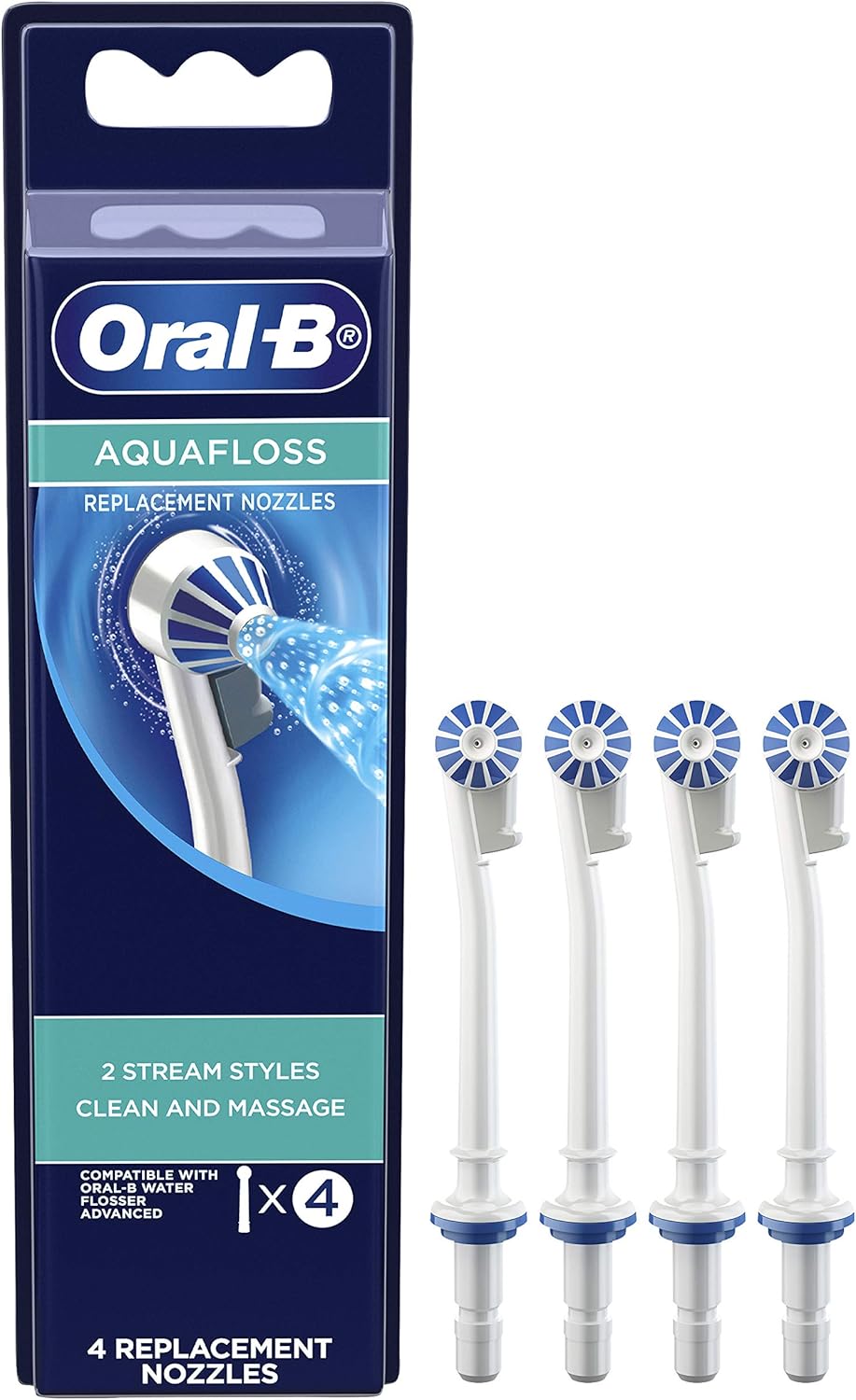 Oral-B Water Flosser Advanced Aquafloss Nozzle, 4 Count