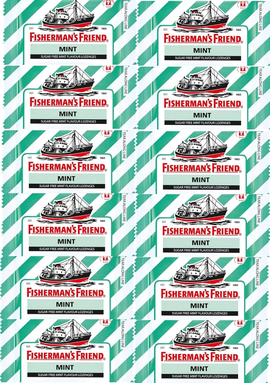 Fisherman's Friend Mint Flavour Lozenges 25G (Pack of 12)
