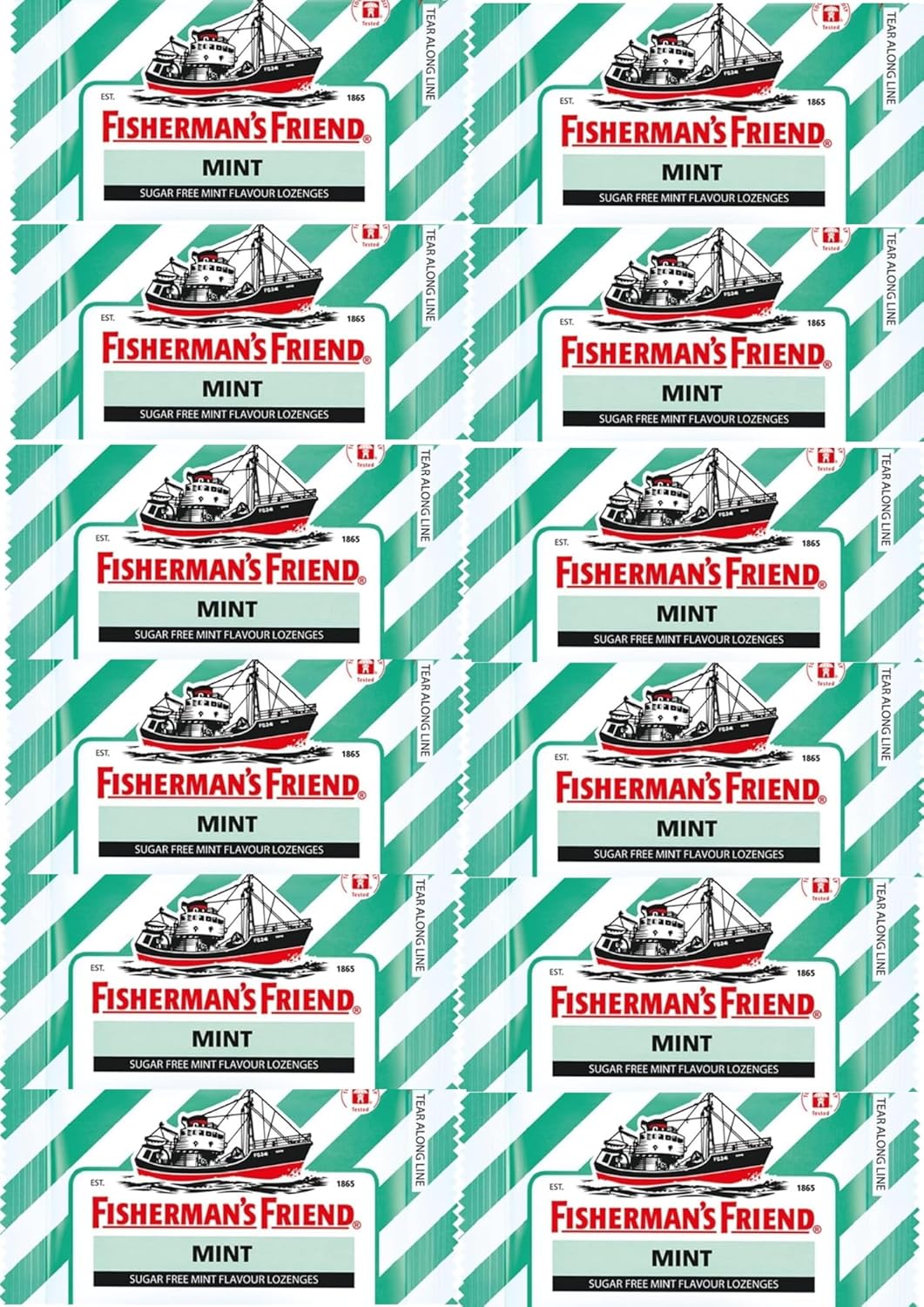 Fisherman's Friend Mint Flavour Lozenges 25G (Pack of 12)