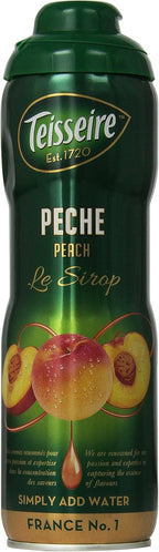 Teisseire Peach Syrup 20.3 fl oz for flavoring tea, for sodas and more. French import, Peach