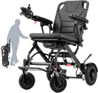 35lbs Lightweight Electric Wheelchair, Foldable Electric Wheelchair for Adults, Seniors, 360W Dual Motor Power Wheelchair 20 Miles for Travel, Park Hospital, 330 lbs Capacity-12Ah 18.5" Seat