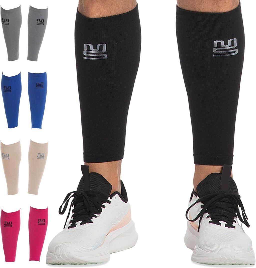 Modetro Sports Calf Compression Sleeves - Leg Sleeves for Men and Women - Shin Splint Relief Support Brace Running Flights