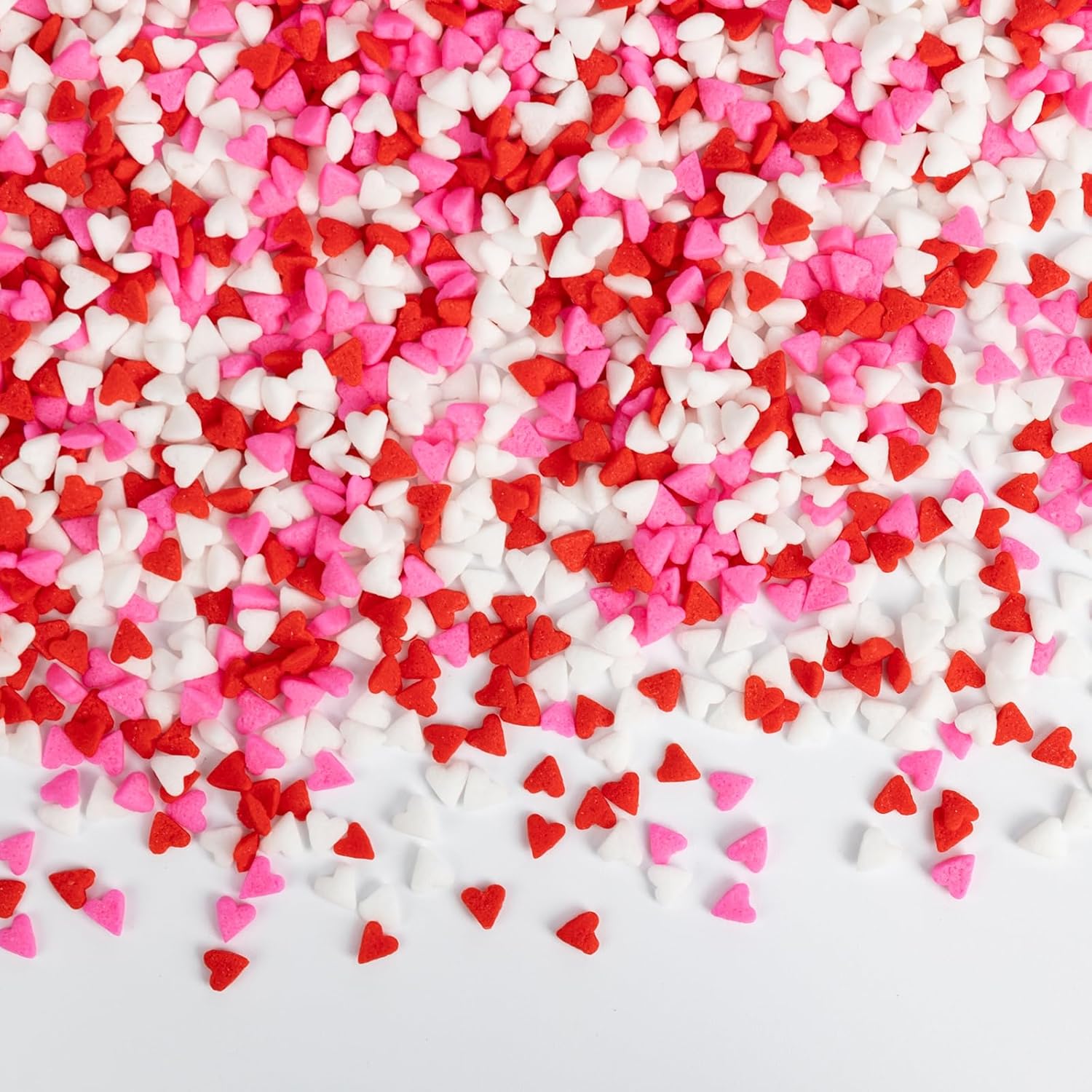 Edible Heart Sprinkles for Cake Decorating,Red Pink White Small Heart Shapes Mix,Miniature Sugar Sprinkle for Baking Decorations ,Cake Ice Cream Cookies Cupcake Chocolate Topper Birthday Wedding Mother's Day Easter Supplie