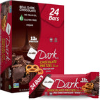 NuGo Dark Chocolate Pretzel with Sea Salt, 12g Protein Bar, Vegan, Gluten Free, Non-GMO, Kosher Pareve, 24 Count