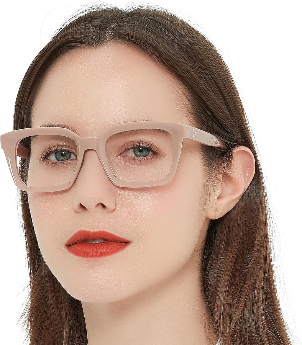 MARE AZZURO Square Reading Glasses Women Trendy Large Readers 1.0 1.5 2.0 2.5 3.0 3.5 (Coffee, 1.50)
