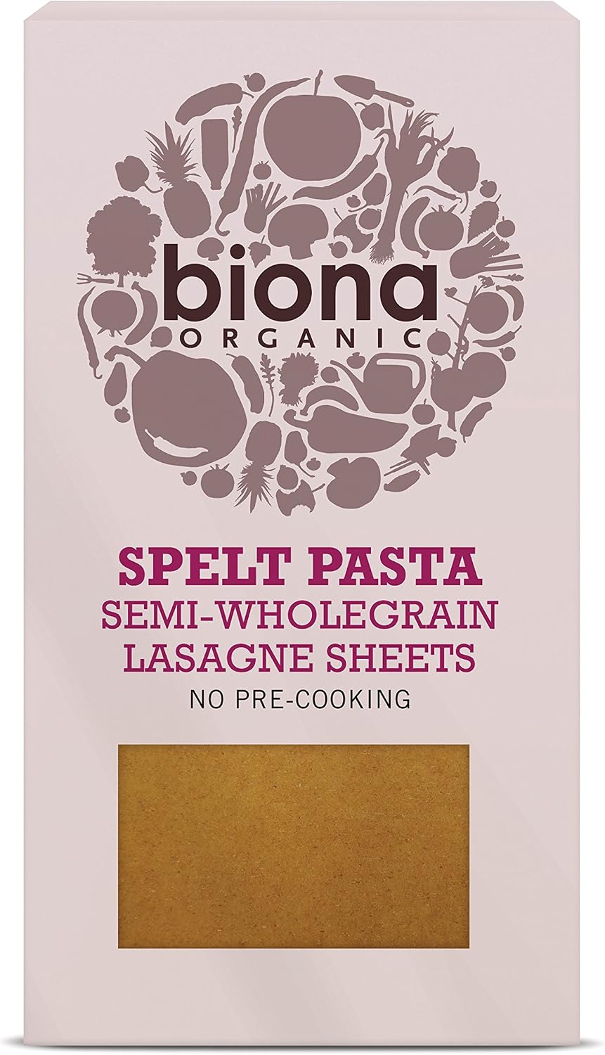 Biona Organic Spelt Pasta Semi-Wholegrain Lasagne Sheets 250g (Pack of 4)