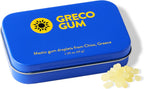 Greco Gum - Mastic Gum Droplets – Small Pieces Hard Chewing Gum for Jawline Training, Digestive Support, Bloating Relief – Piney Flavor, Chios Mastiha – Plastic-Free, Sugar-Free – 1 Tin (1.59 oz)