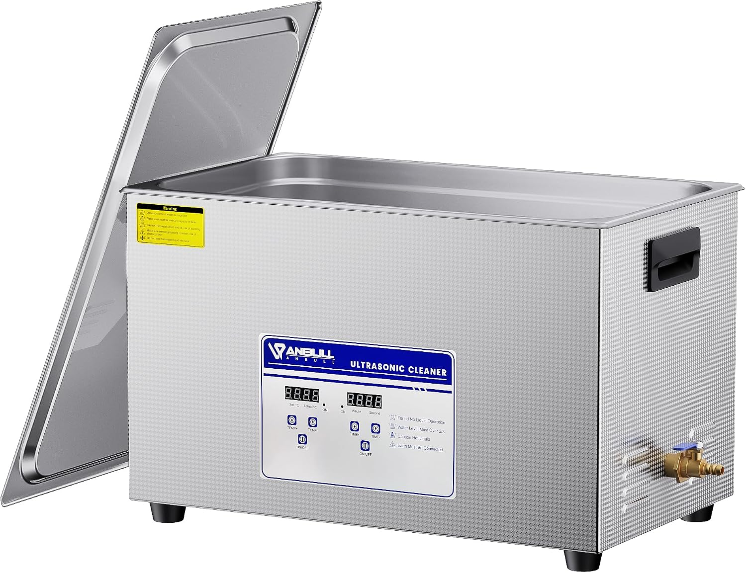 Anbull 30L/8Gal 600W Industrial Ultrasonic Cleaner Machine with 304 Stainless Steel and Digital Timer Heater for Wrench Tools Industrial Parts Mental Instrument Apparatus Cleaning