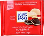 Ritter Sport Marzipan Dark Chocolate, Fresh from Germany, Chocolate with Marzipan Filling, Ritter Sport Chocolates in Colorful Variety, 3.5 Ounce (Pack of 12)