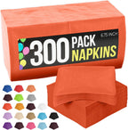 Party Solids Orange Napkins Disposable Everyday 300 Pcs 2 Ply Orange Dinner Napkins Bulk For Parties & Party Supplies