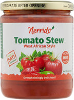 Nerrido Canned Tomato Stew & Jollof Rice Red Sauce, African Style Hot Pasta Sauce with Vegetables and Spices 16oz (454g) (Hot, 1 Pack)